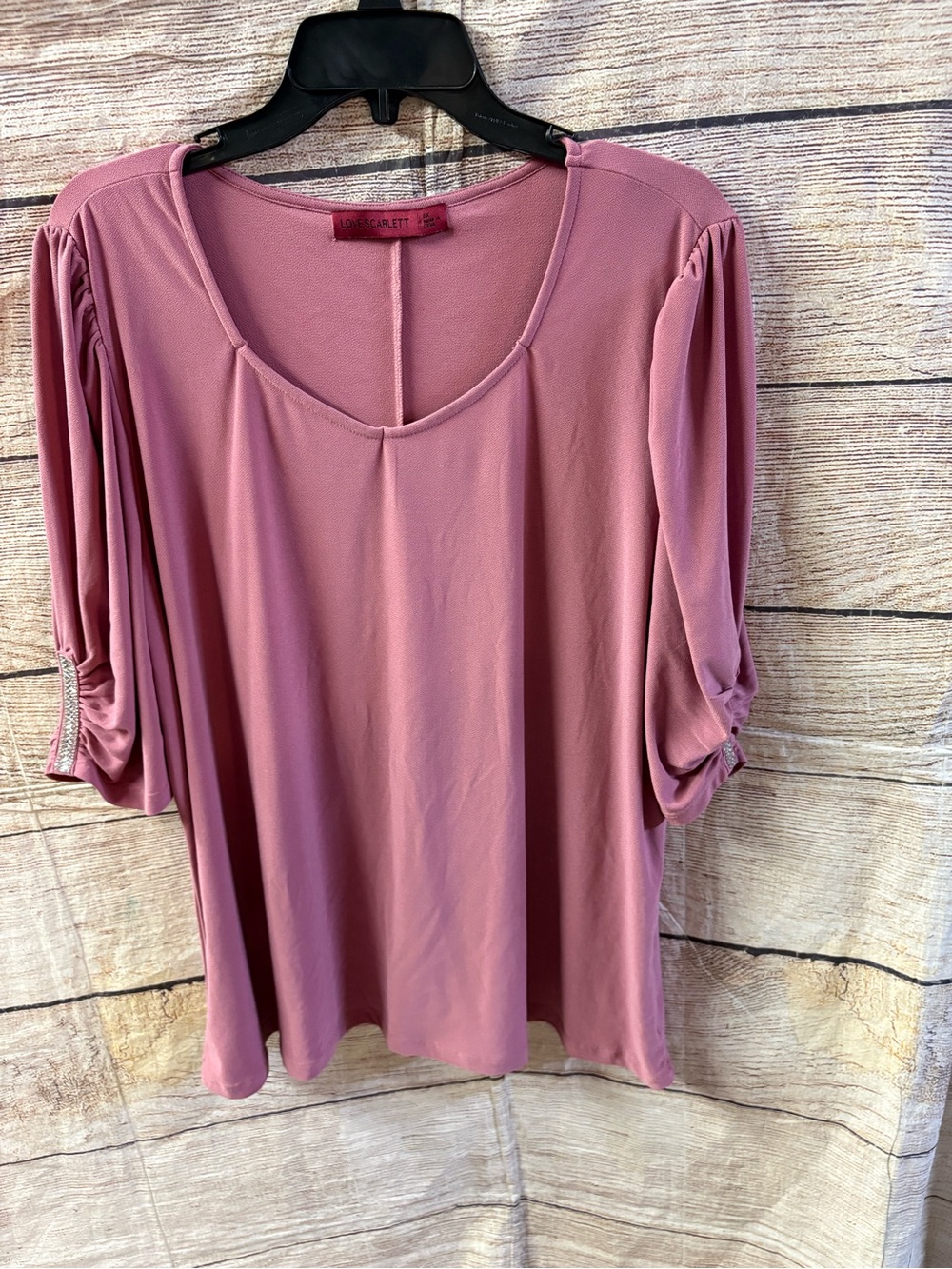 Love Scarlett Dusty Rose Scoop Neck Women's Tunic Top.